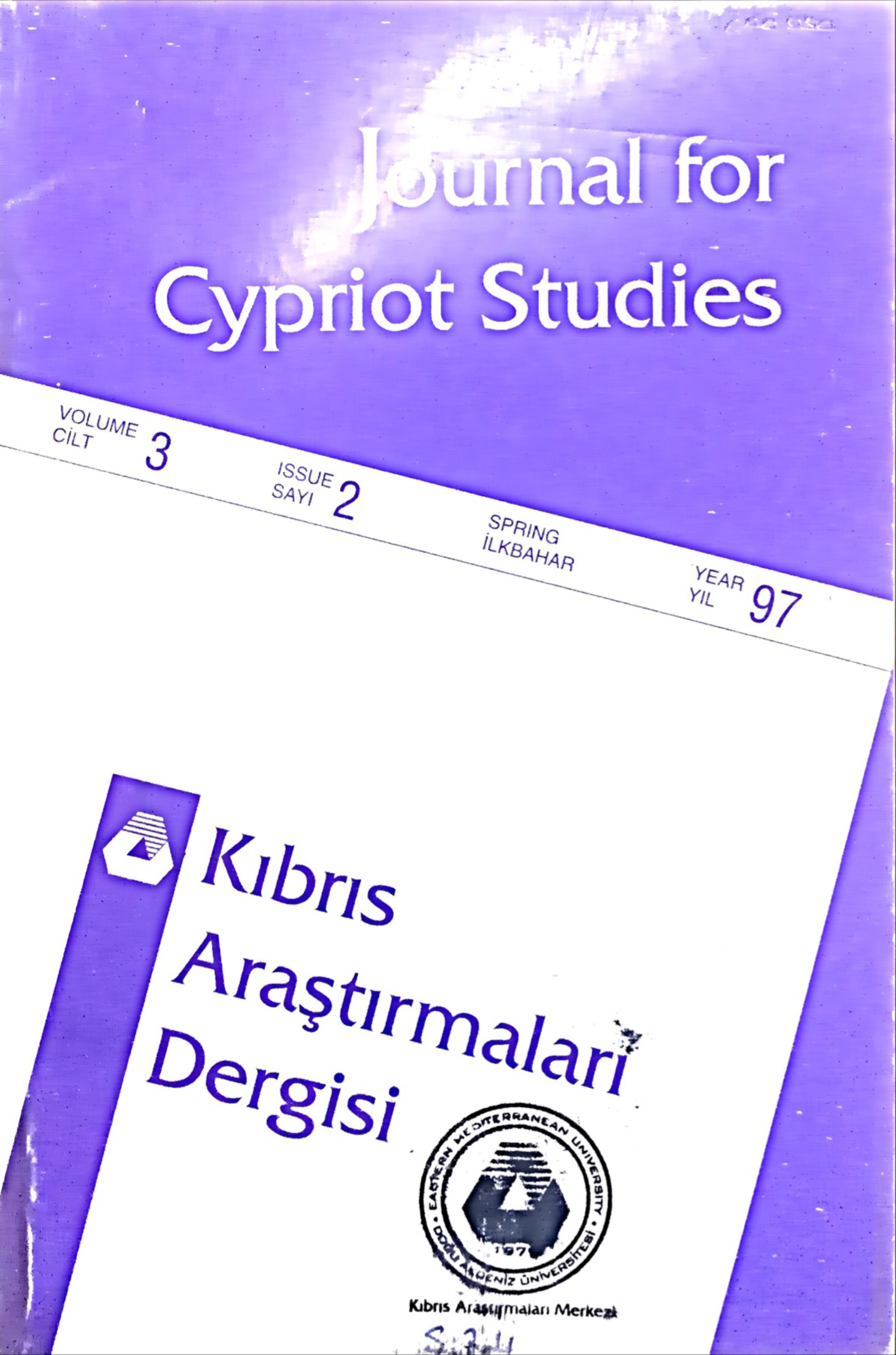 					View Vol. 3 No. 2 (1997): Journal of Cyprus Studies
				
