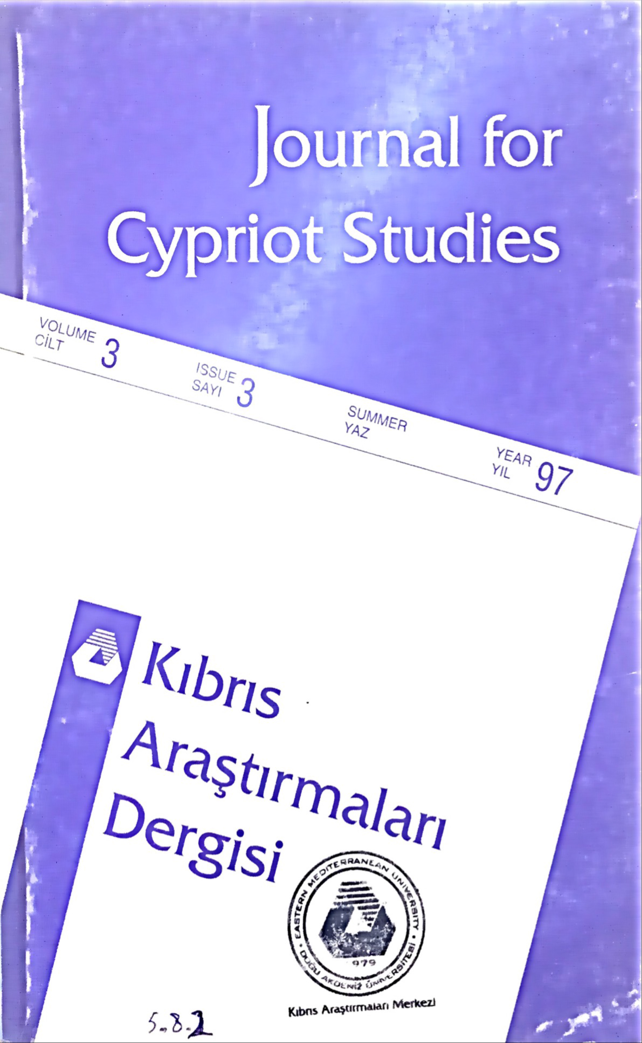 					View Vol. 3 No. 3 (1997): Journal of Cyprus Studies
				