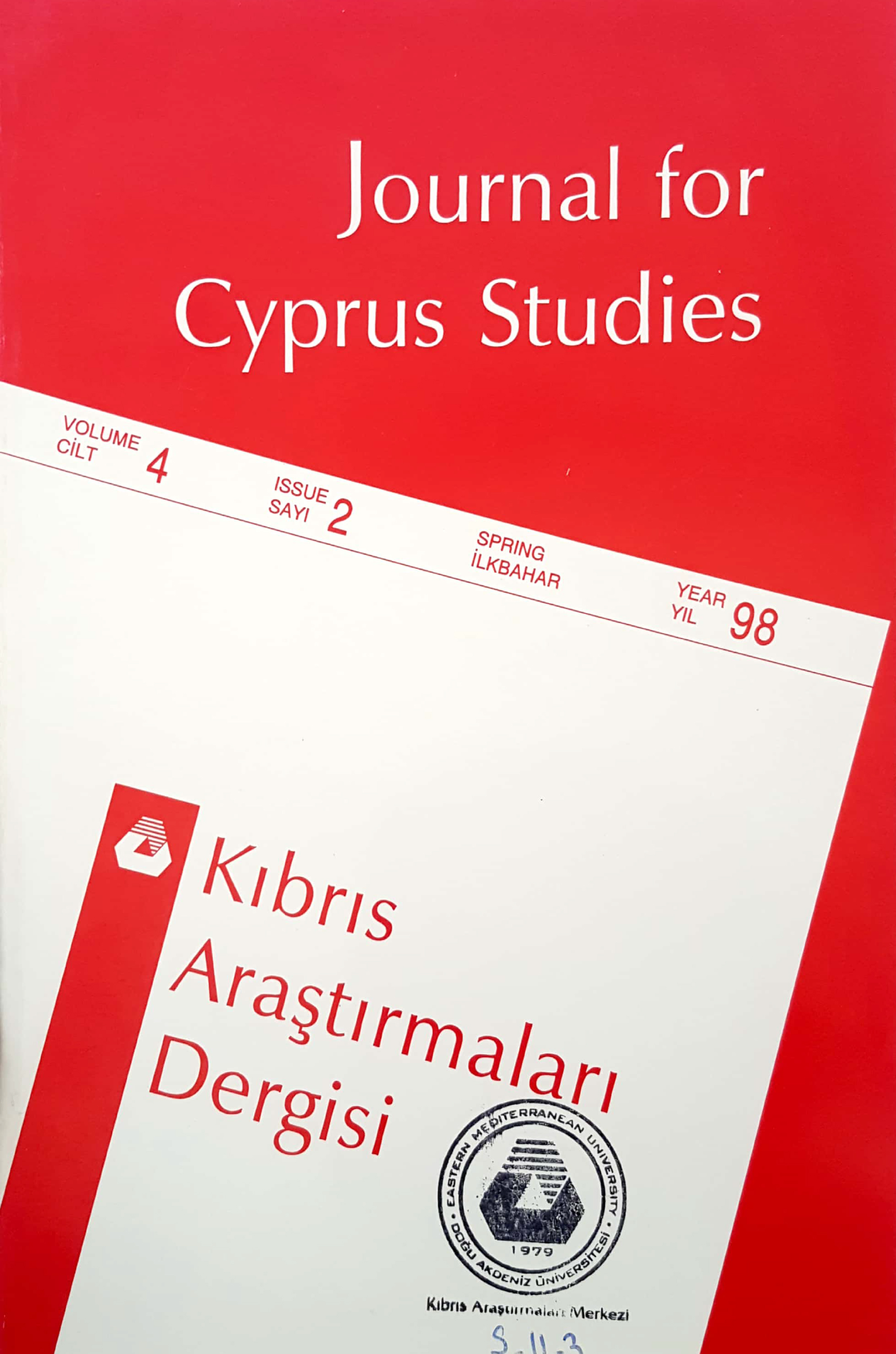 					View Vol. 4 No. 2 (1998): Journal of Cyprus Studies
				